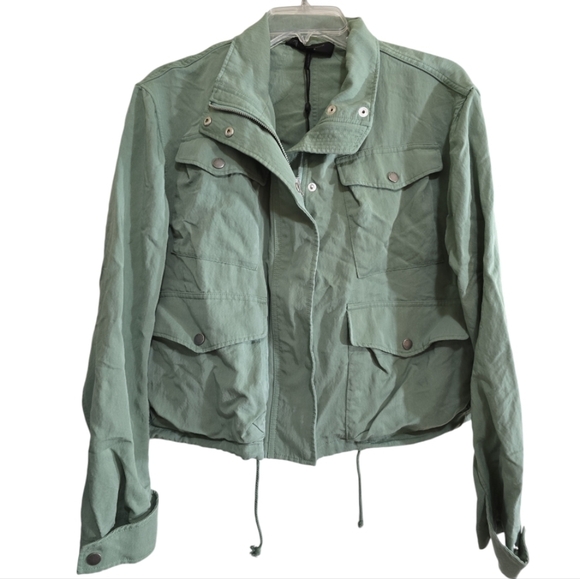 NWOT Rag & Bone Trail Green Tencel-blend Jacket Large Drawstring Hem Pockets - Picture 13 of 14